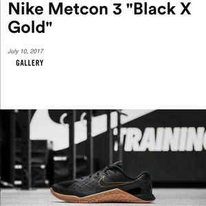 NWOT - Nike Metcon 3 ‘Black X Gold’ - Mens Sz 12